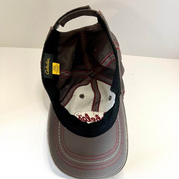 Cabela’s Youth Distressed Oval Patch Hat/Cap Grey/Red - Picture 4 of 6